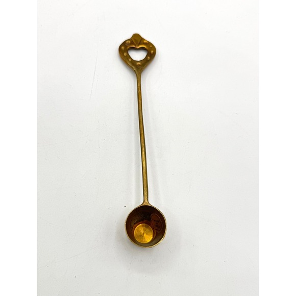 Unbranded Other - Vintage Solid Brass Heart Handle Measuring Spoon Long Coffee Scoop Made in Korea